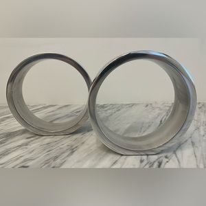 Silver circle bookends